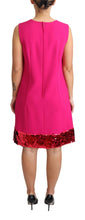 Load image into Gallery viewer, Dolce & Gabbana Elegant Fuchsia Sequined Wool Blend Shift Dress