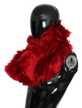 Load image into Gallery viewer, Dolce & Gabbana Elegant Red Alpaca Fur Neck Wrap Scarf