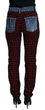 Load image into Gallery viewer, Dolce & Gabbana Elevated Elegance Checkered Back Denim Pants