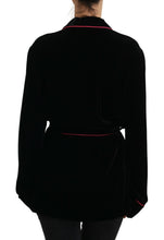 Load image into Gallery viewer, Dolce & Gabbana Elegant Black Silk-Blend Jacket with Waist Belt