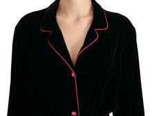 Load image into Gallery viewer, Dolce & Gabbana Elegant Black Silk-Blend Jacket with Waist Belt