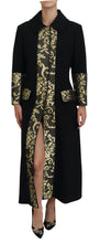Load image into Gallery viewer, Dolce & Gabbana Elegant Gold Black Jacquard Trench Coat