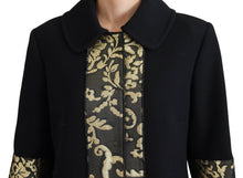 Load image into Gallery viewer, Dolce & Gabbana Elegant Gold Black Jacquard Trench Coat