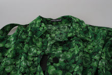 Load image into Gallery viewer, Dolce & Gabbana Silk Green Leaves Print Trench Jacket