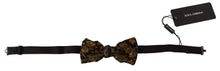 Load image into Gallery viewer, Dolce & Gabbana Elegant Black Gold Floral Silk Bow Tie