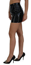 Load image into Gallery viewer, Dolce & Gabbana Elegant High Waist Mini Skirt in Shiny Black