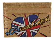 Load image into Gallery viewer, Dolce & Gabbana Elegant Gold Leather Cardholder