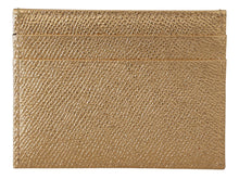 Load image into Gallery viewer, Dolce & Gabbana Elegant Gold Leather Cardholder