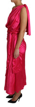 Load image into Gallery viewer, Dolce & Gabbana Elegant Fuchsia Silk One-Shoulder Wrap Dress