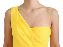 Load image into Gallery viewer, Dolce & Gabbana Yellow One Shoulder Side Slit Midi Dress