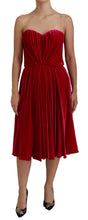 Load image into Gallery viewer, Dolce & Gabbana Enchanting Strapless Midi Dress in Dark Pink