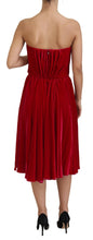 Load image into Gallery viewer, Dolce & Gabbana Enchanting Strapless Midi Dress in Dark Pink