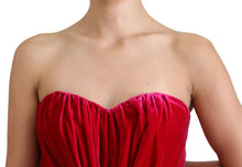Load image into Gallery viewer, Dolce & Gabbana Enchanting Strapless Midi Dress in Dark Pink