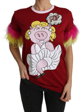 Load image into Gallery viewer, Dolce & Gabbana Chic Red Pig Print Crew Neck T-Shirt