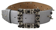 Load image into Gallery viewer, Dolce & Gabbana Stunning Silver Leather Crystal-Studded Belt