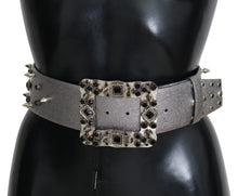 Load image into Gallery viewer, Dolce & Gabbana Stunning Silver Leather Crystal-Studded Belt