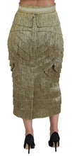Load image into Gallery viewer, Dolce & Gabbana Golden High Waist Tiered Midi Skirt