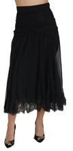 Load image into Gallery viewer, Dolce & Gabbana Elegant High-Waist Midi Silk-Blend Skirt