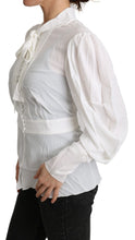 Load image into Gallery viewer, Dolce & Gabbana Elegant White Scarf Neck Blouse