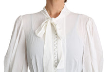 Load image into Gallery viewer, Dolce & Gabbana Elegant White Scarf Neck Blouse