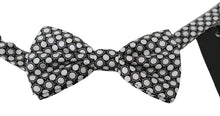 Load image into Gallery viewer, Dolce & Gabbana Elegant Black White Circle Silk Bow Tie