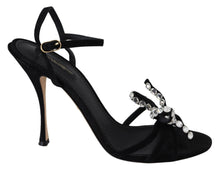 Load image into Gallery viewer, Dolce & Gabbana Elegant Suede High Sandals with Crystal Bows