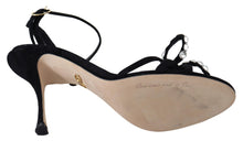 Load image into Gallery viewer, Dolce & Gabbana Elegant Suede High Sandals with Crystal Bows