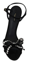 Load image into Gallery viewer, Dolce & Gabbana Elegant Suede High Sandals with Crystal Bows