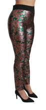 Load image into Gallery viewer, Dolce & Gabbana Elegant Bronze Leaf Metallic Trousers