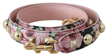Load image into Gallery viewer, Dolce & Gabbana Floral Gold Stud Leather Strap in Pink