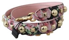 Load image into Gallery viewer, Dolce & Gabbana Floral Gold Stud Leather Strap in Pink