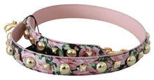 Load image into Gallery viewer, Dolce & Gabbana Floral Gold Stud Leather Strap in Pink