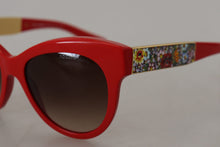 Load image into Gallery viewer, Dolce & Gabbana Elegant Red Mosaico Cat-Eye Sunglasses