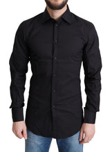 Load image into Gallery viewer, Dolce & Gabbana Black Cotton Blend Formal Dress Shirt