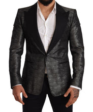 Load image into Gallery viewer, Dolce & Gabbana Metallic Gray Jacquard Slim Fit Blazer