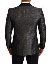 Load image into Gallery viewer, Dolce & Gabbana Metallic Gray Jacquard Slim Fit Blazer
