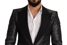 Load image into Gallery viewer, Dolce & Gabbana Metallic Gray Jacquard Slim Fit Blazer