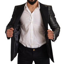 Load image into Gallery viewer, Dolce & Gabbana Metallic Gray Jacquard Slim Fit Blazer