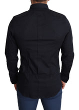 Load image into Gallery viewer, Dolce & Gabbana Sleek Black Slim Fit Cotton Stretch Dress Shirt