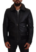 Load image into Gallery viewer, Dolce & Gabbana Chic Black Leather Silk-Lined Jacket