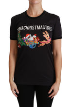 Load image into Gallery viewer, Dolce & Gabbana Black Cotton Crewneck Tee with Unique Print