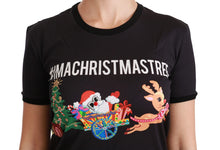 Load image into Gallery viewer, Dolce & Gabbana Black Cotton Crewneck Tee with Unique Print