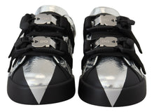 Load image into Gallery viewer, Dolce & Gabbana Exclusive Silver and Black Low Top Leather Sneakers