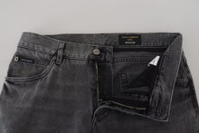 Load image into Gallery viewer, Dolce & Gabbana Gray Cotton Checkered Leg Men Denim Jeans