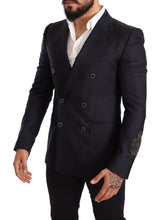 Load image into Gallery viewer, Dolce & Gabbana Elegant Navy Cashmere Silk Blend Blazer