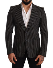 Load image into Gallery viewer, Dolce & Gabbana Elegant Black Striped Virgin Wool Blazer