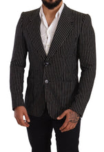 Load image into Gallery viewer, Dolce & Gabbana Elegant Black Striped Virgin Wool Blazer