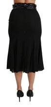 Load image into Gallery viewer, Dolce & Gabbana Elegant High Waist Sequin Black Skirt
