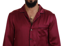 Load image into Gallery viewer, Dolce & Gabbana Elegant Silk Pajama Top in Bordeaux