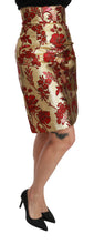 Load image into Gallery viewer, Dolce & Gabbana Opulent Gold Floral Jacquard Skirt